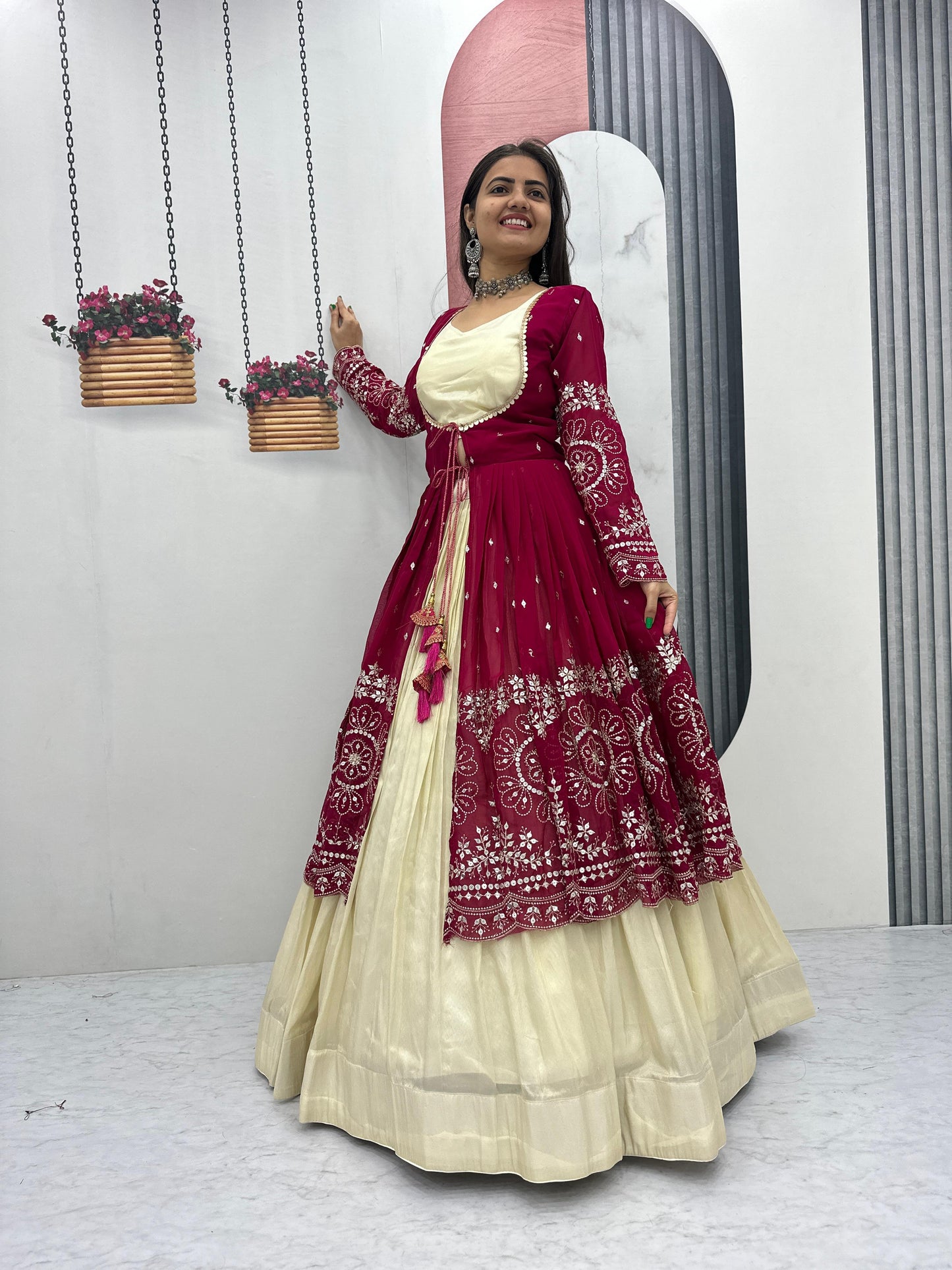 Simar Cosmos Lehenga Set with Shrug & Blouse