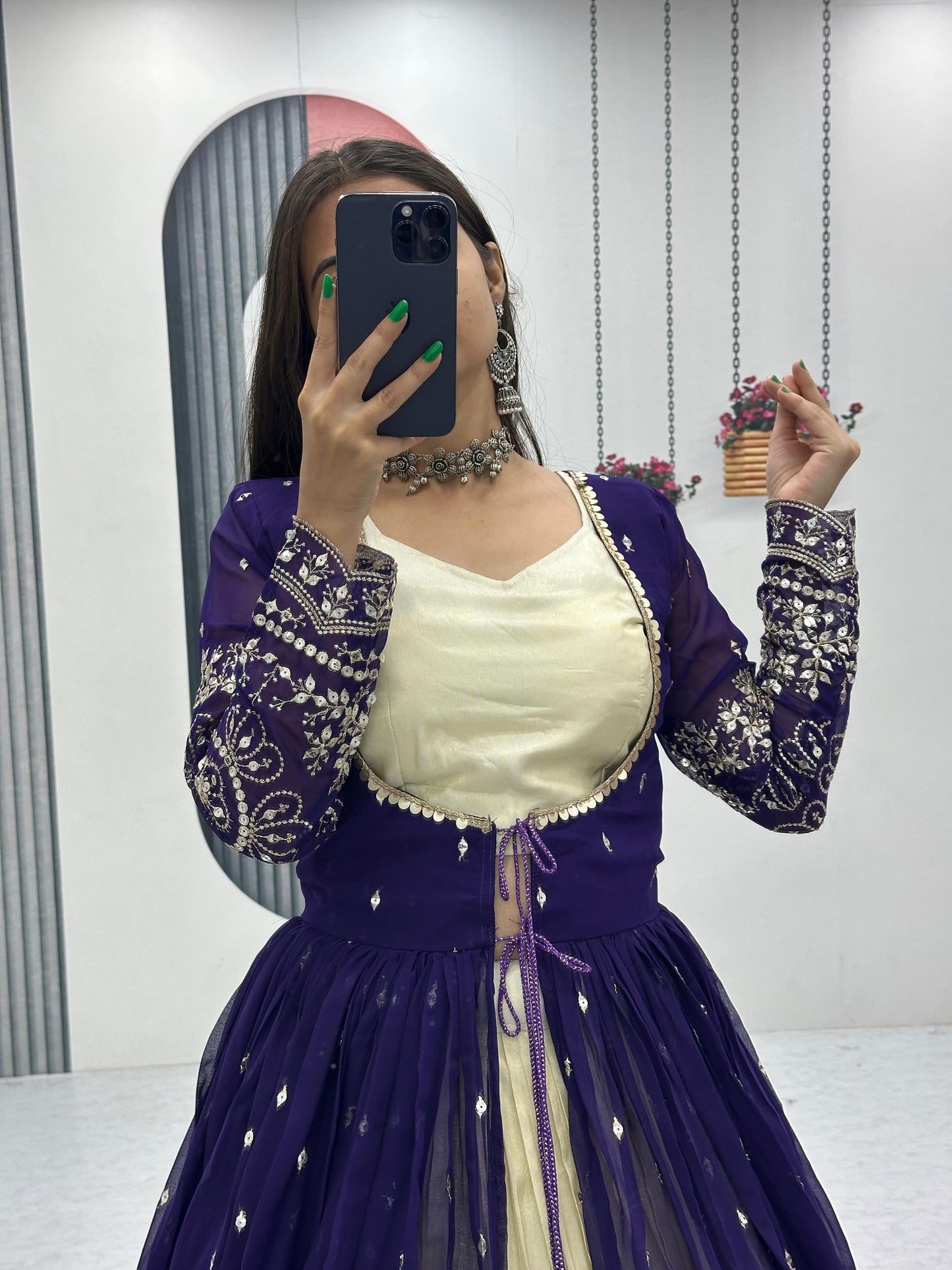 Simar Cosmos Lehenga Set with Shrug & Blouse