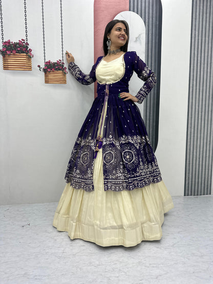 Simar Cosmos Lehenga Set with Shrug & Blouse
