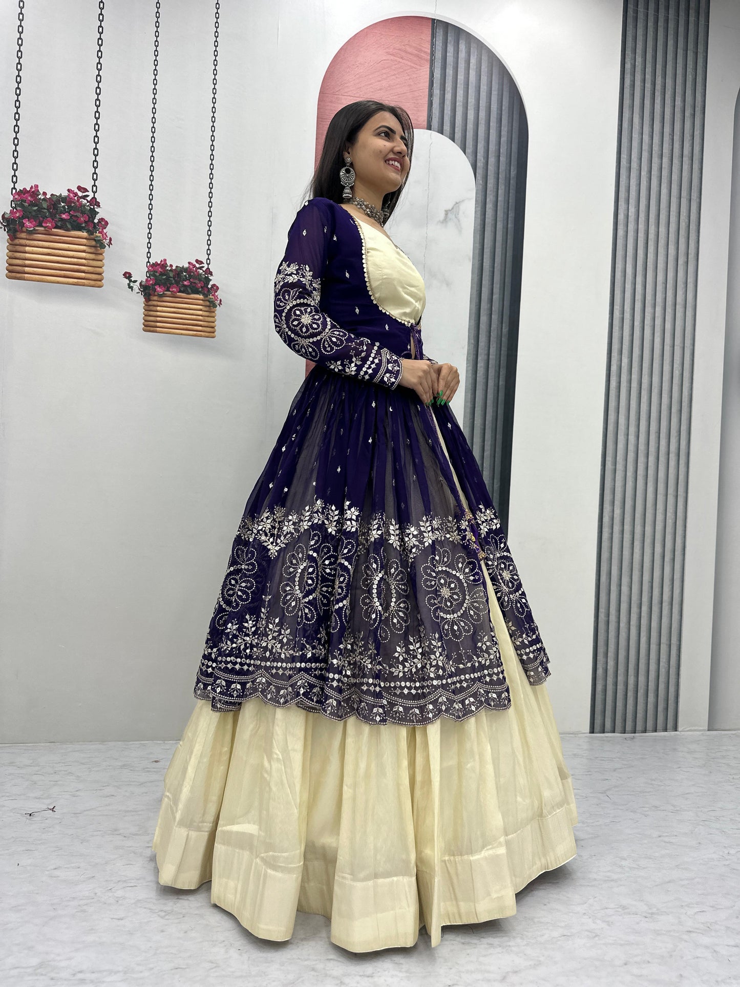 Simar Cosmos Lehenga Set with Shrug & Blouse
