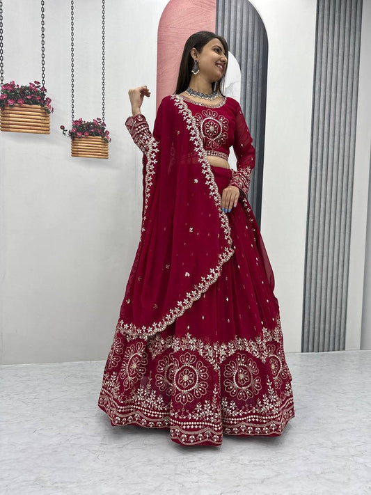 Heavy Fox Georgette Embroidery Lehenga Set