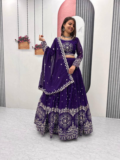 Heavy Fox Georgette Embroidery Lehenga Set