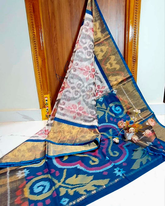 Pochampalli designer printed and dolla silk fabric sarees