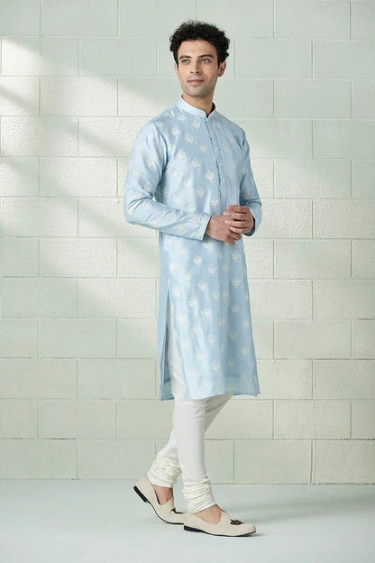 Handmade costom fit Measure silk embroidery Kurta Churidar Set for indian wedding wear.