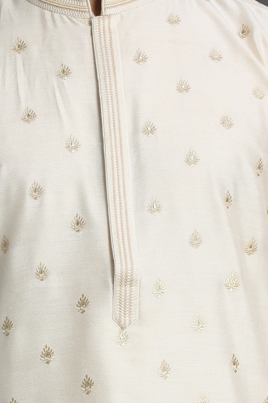 Handmade costom fit tusser silk embroidery kurta churidar set for indian ethnic wear.