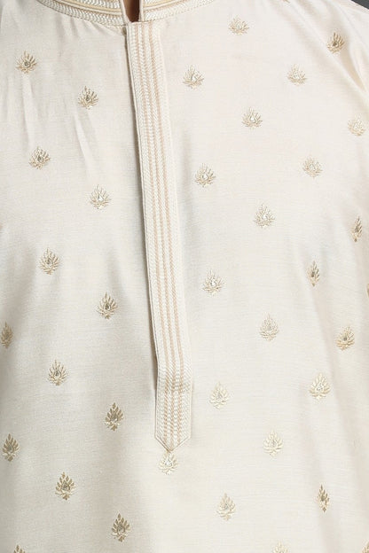 Handmade costom fit tusser silk embroidery kurta churidar set for indian ethnic wear.