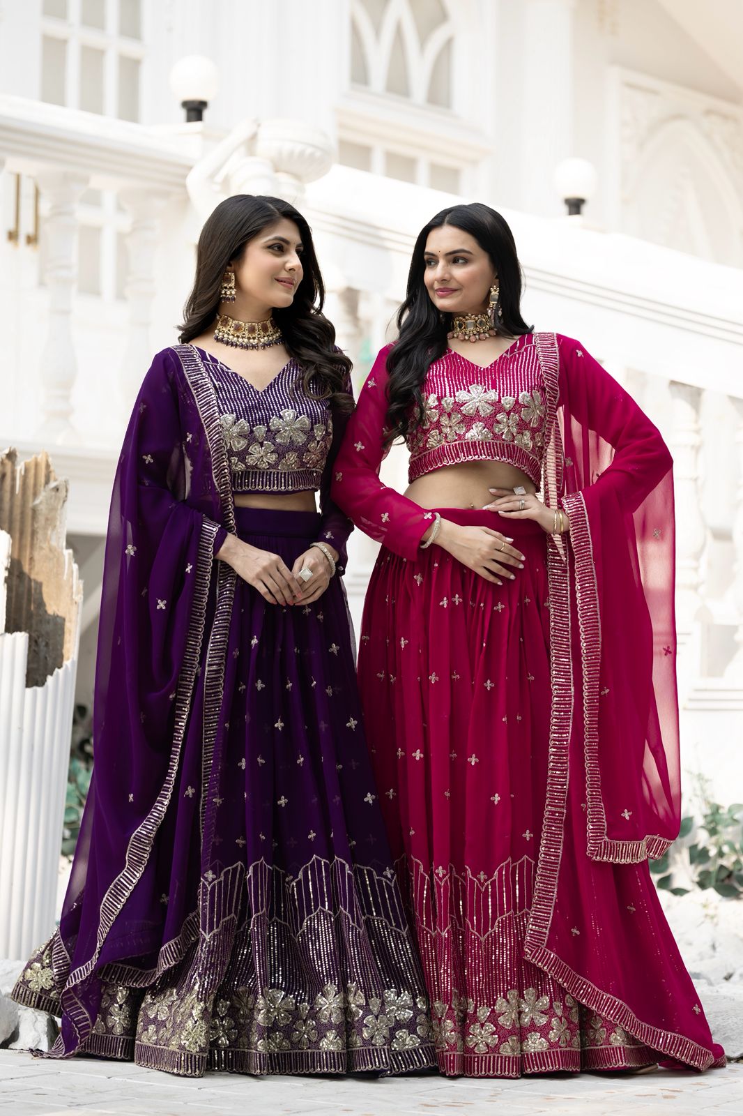 Heavy Fox Georgette Embroidery Sequence Work Lehenga Choli with Dupatta – Fully Stitched