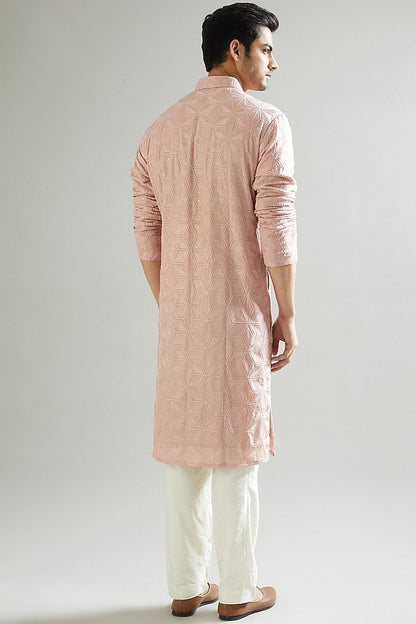 Mens Chikankari Kurta Pyjama Set: Indian Wedding Outfit
