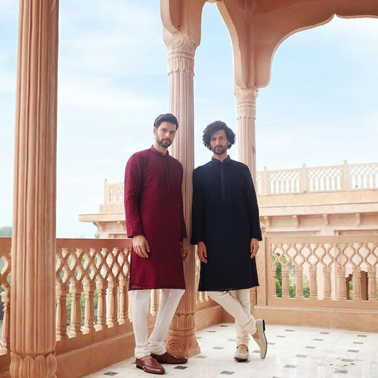 Handmade Mens embroidery Kurta Pyjama Set for wedding wear groom  kurta pajama