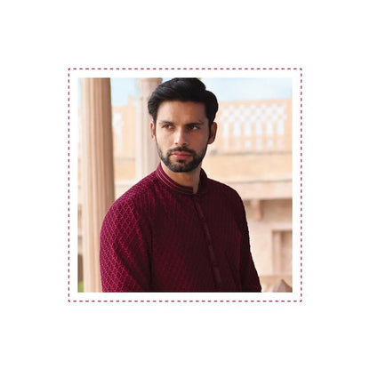 Handmade Mens embroidery Kurta Pyjama Set for wedding wear groom  kurta pajama