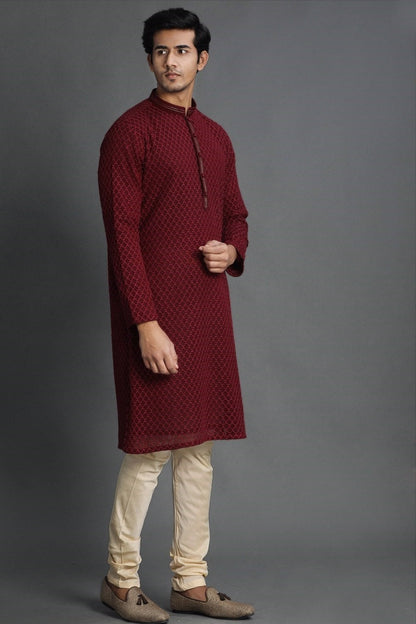 Handmade Mens embroidery Kurta Pyjama Set for wedding wear groom  kurta pajama