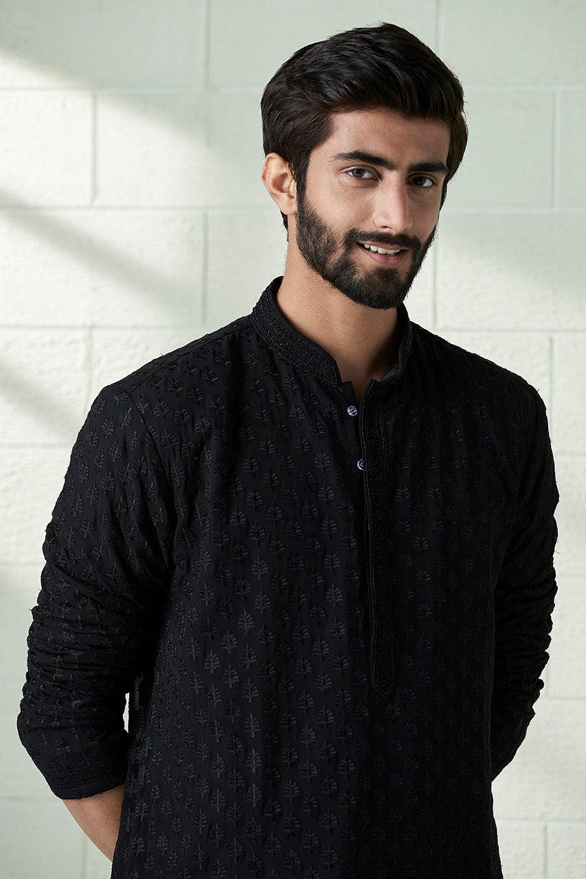 Handmade Mens Georgette embroidery kurta churidar set for indian wedding wear.