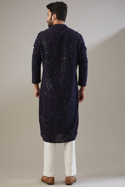 Mens Chikankari Kurta Pyjama Set: Indian Wedding Outfit
