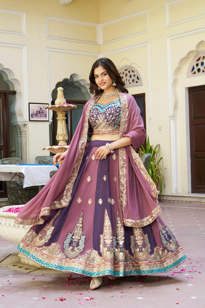Heavy Embroidery Sequence & Thread Work Lehenga Choli Set with Dupatta | Pure Star Georgette Fabric