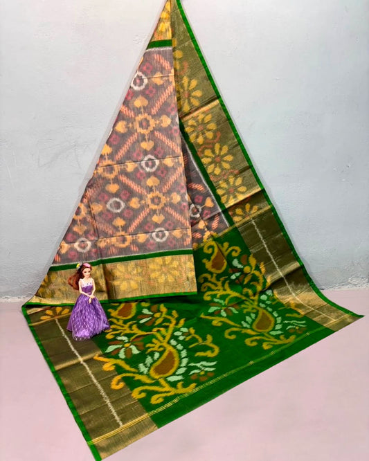 Pochampalli designer printed and dolla silk fabric sarees