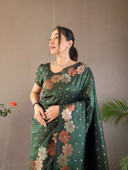 Green Organic Banarasi Saree – Elegant Wedding Edition