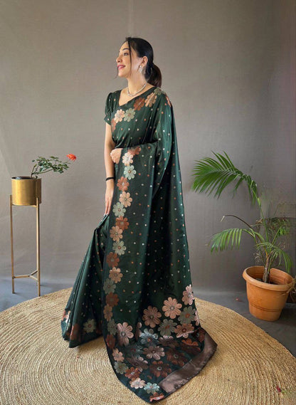 Green Organic Banarasi Saree – Elegant Wedding Edition