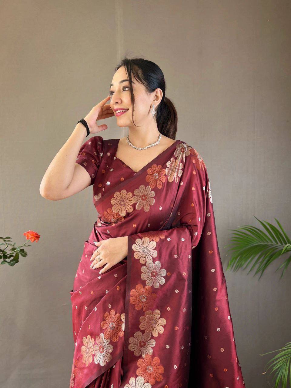 Red Organic Banarasi Saree – Elegant Wedding Edition
