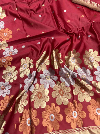Red Organic Banarasi Saree – Elegant Wedding Edition