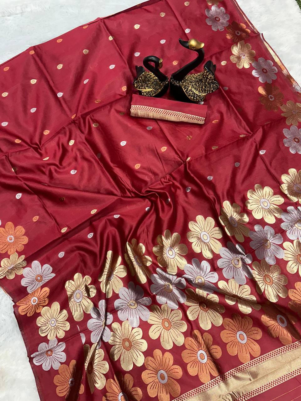 Red Organic Banarasi Saree – Elegant Wedding Edition