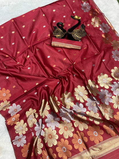 Red Organic Banarasi Saree – Elegant Wedding Edition