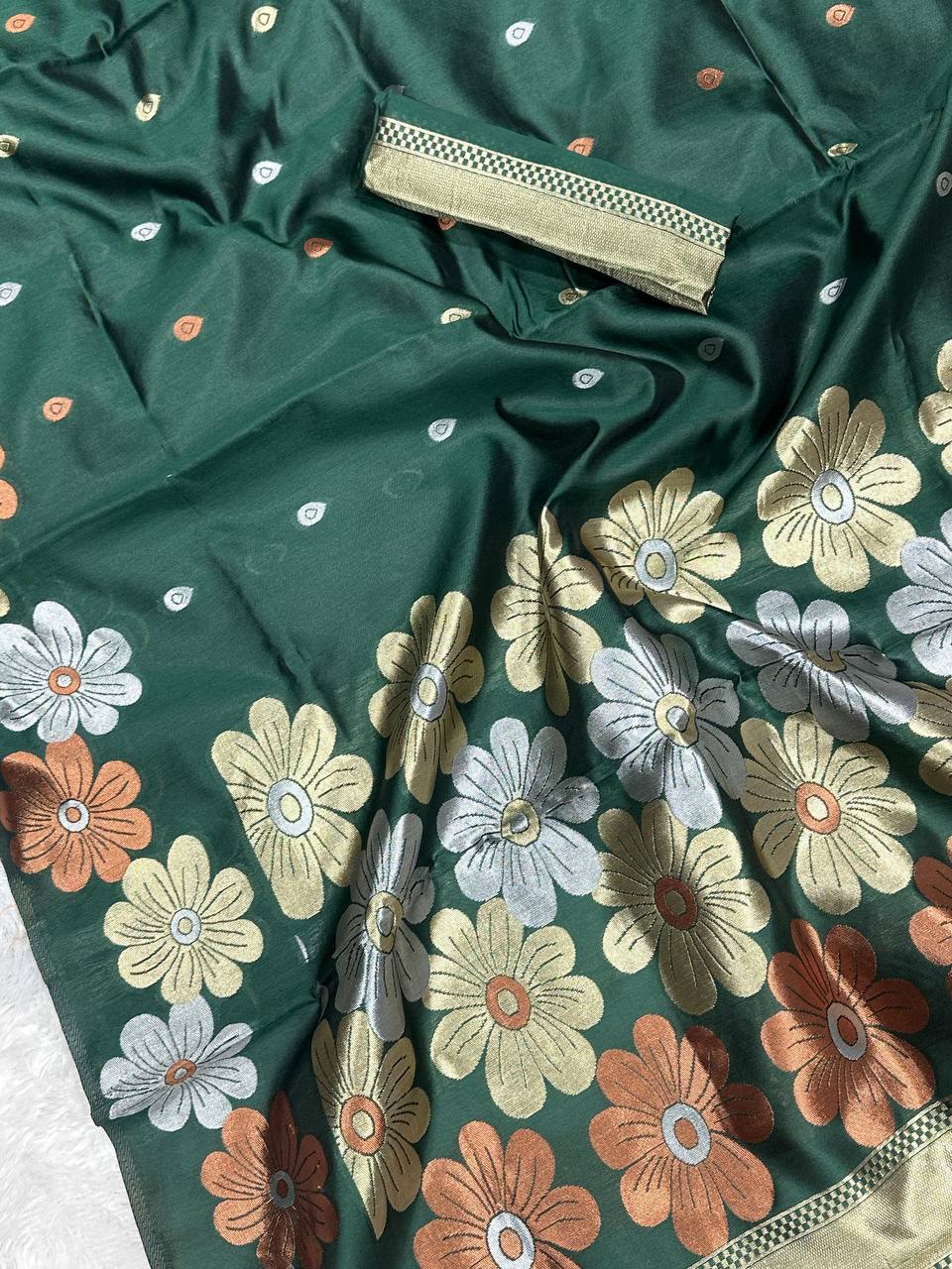 Green Organic Banarasi Saree – Elegant Wedding Edition