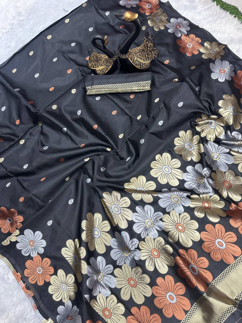 Black Organic Banarasi Saree – Elegant Wedding Edition