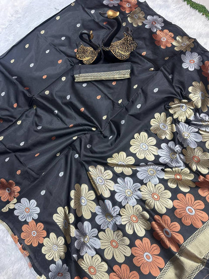 Black Organic Banarasi Saree – Elegant Wedding Edition