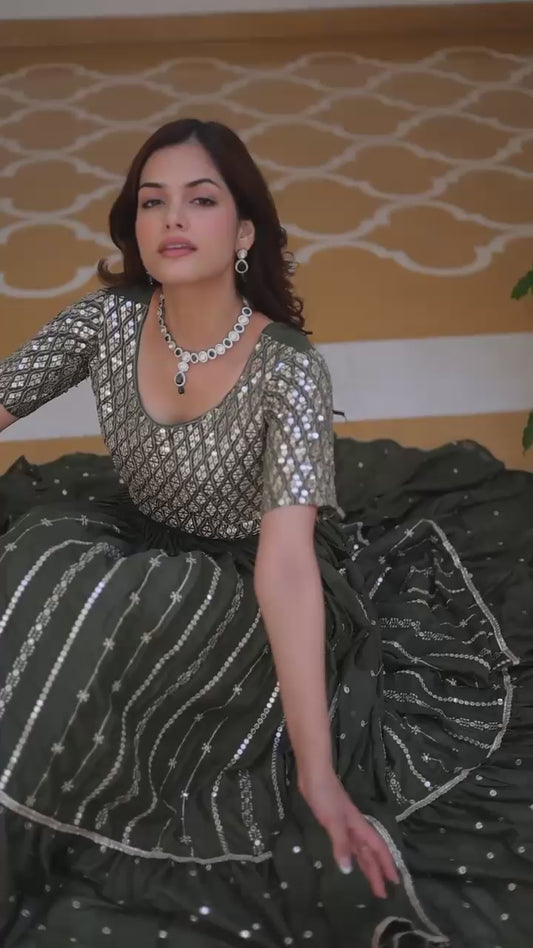 Women’s Pure Star Georgette Embroidered Lehenga Choli Set with Dupatta