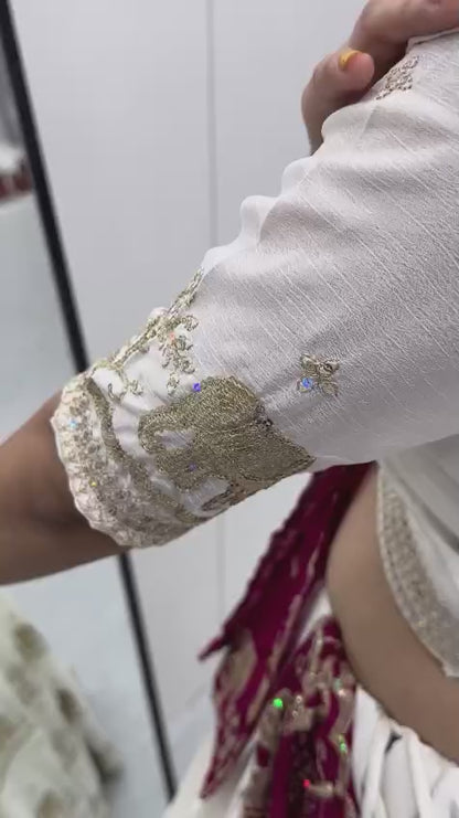 Women’s Pure Chinon Lehenga Choli Set with Heavy Embroidery Sequins Work