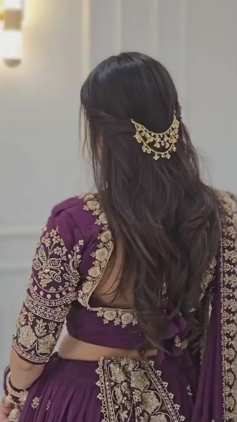 Women’s Fox Georgette Lehenga Choli Set with Heavy Embroidery Thread & Sequins Work