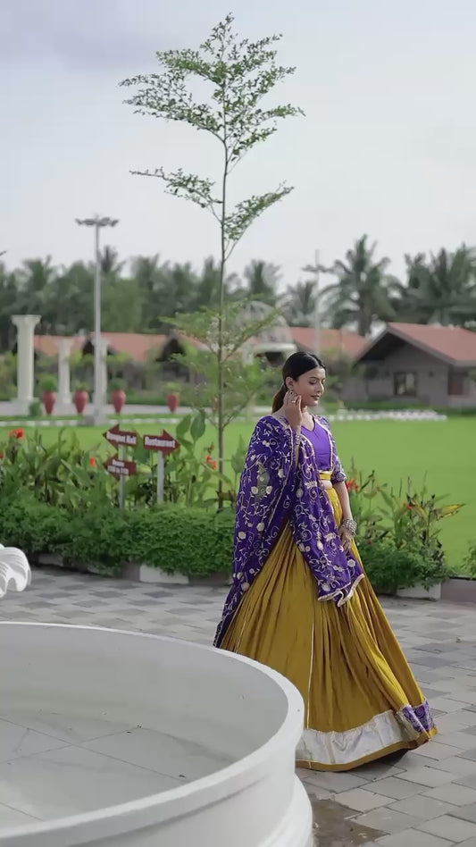 Navratri Special Pure Cotton Embroidered Lehenga Choli Set with Dupatta