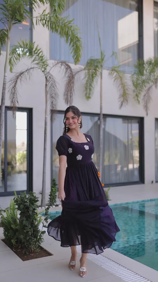 Women’s Fendi Silk Beads Embroidered Designer Gown