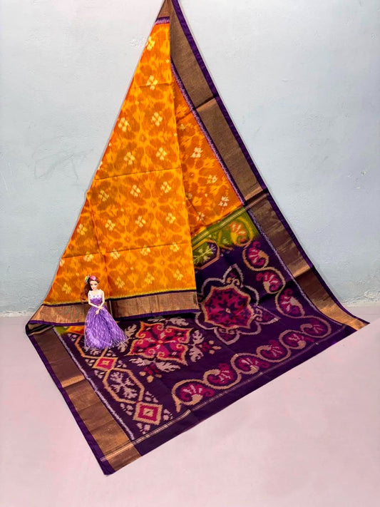 Twill Ikkat Designer And Dolla Silk Saree